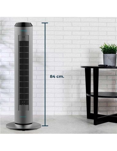 Cecotec EnergySilence 8190 Skyline Ionic. Ventilador de Torre Digital con Mando a Distancia y Temporizador 60W