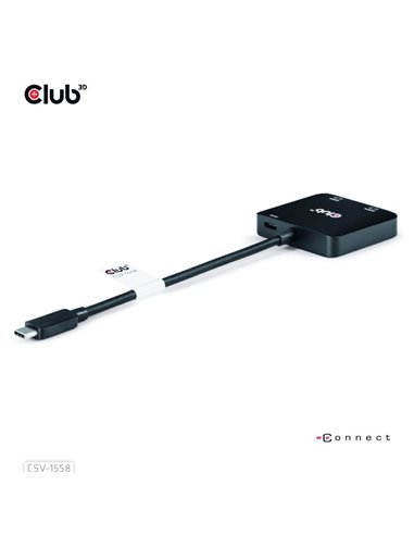 Club 3D CSV-1558 Adaptador USB-C a HDMI Dual 4K/60Hz + PD 100W