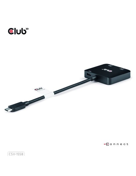 Club 3D CSV-1558 Adaptador USB-C a HDMI Dual 4K/60Hz + PD 100W