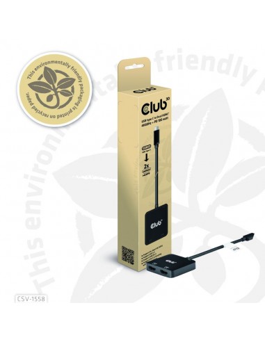 Club 3D CSV-1558 Adaptador USB-C a HDMI Dual 4K/60Hz + PD 100W