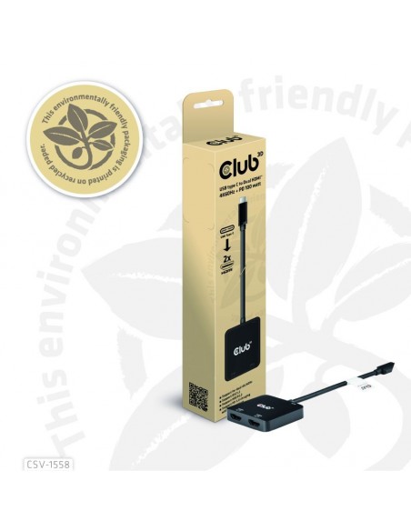 Club 3D CSV-1558 Adaptador USB-C a HDMI Dual 4K/60Hz + PD 100W