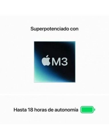 Apple MacBook Air Apple M3/ 8GB/ 256GB SSD/ GPU 10 Núcleos/ 15.3" Medianoche