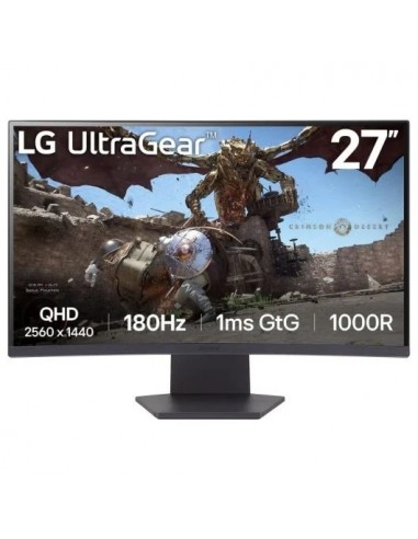 LG UltraGear 27GS60QC-B LED VA QHD 180Hz FreeSync 27" Monitor Curvo Gaming