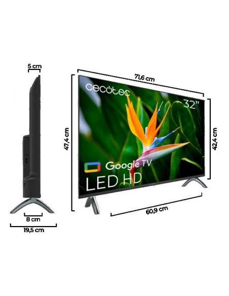 Cecotec A4 series ALH40032S 32" LED HD HDR10 Google TV Televisor
