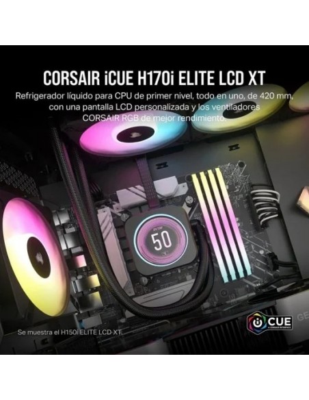 Corsair iCUE H170i ELITE LCD XT Kit de Refrigeración Líquida 420mm Negro 

