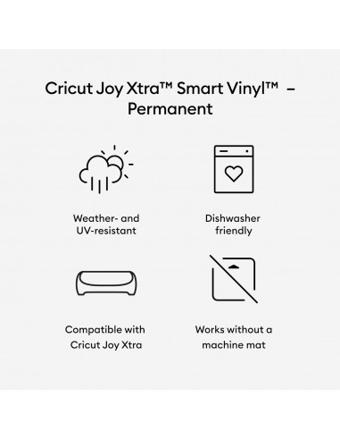 Cricut Joy Xtra Smart Vinilo Permanente Blanco Mate 24,1 cm x 91 cm