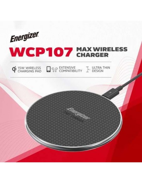 Energizer WCP107 Cargador Inalámbrico 15W Negro