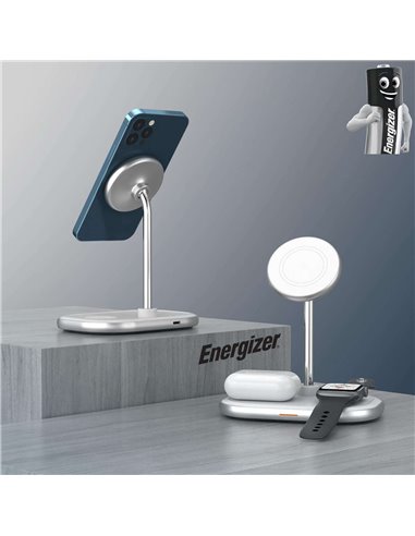 Energizer WCP303 Cargador Inalámbrico MagSafe para iPhone, Apple Watch y AirPods