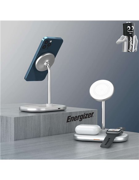 Energizer WCP303 Cargador Inalámbrico MagSafe para iPhone, Apple Watch y AirPods