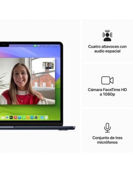 Apple MacBook Air Apple M3/ 8GB/ 512GB SSD/ GPU 10 Núcleos/ 13.6" Medianoche