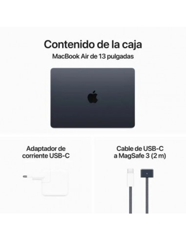 Apple MacBook Air Apple M3/ 8GB/ 512GB SSD/ GPU 10 Núcleos/ 13.6" Medianoche