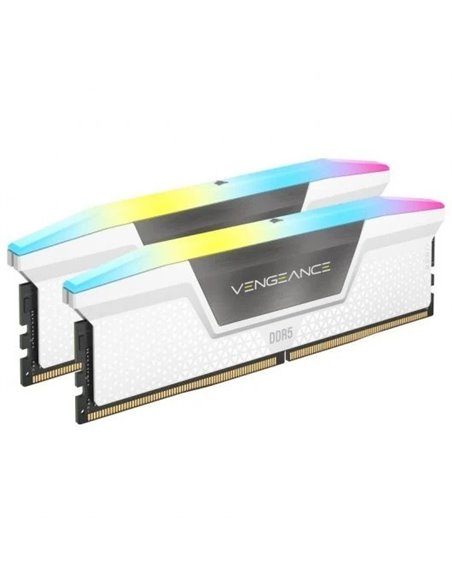 Corsair Vengeance DDR5 RGB 64GB (2x32GB) 6400MHz CL32 Blanca Memoria RAM