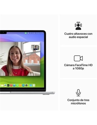 Apple MacBook Air Apple M3/ 16GB/ 512GB SSD/ GPU 10 Núcleos/ 13.6" Plata