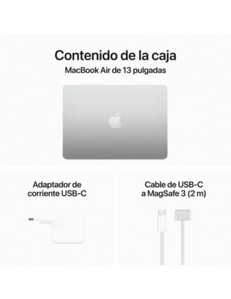 Apple MacBook Air Apple M3/ 16GB/ 512GB SSD/ GPU 10 Núcleos/ 13.6" Plata