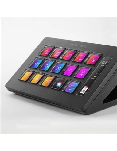 Mars Gaming MSD-ONE Control Deck Slim 15 Teclas Personalizables Pantalla LCD Windows y MacOS Negro