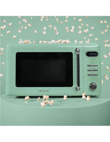 Cecotec ProClean 5110 Retro Green Microondas Digital con Grill 20L 700W