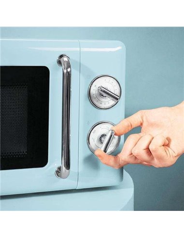 Cecotec ProClean 3110 Retro Blue Microondas Mecánico con Grill 20L 700W