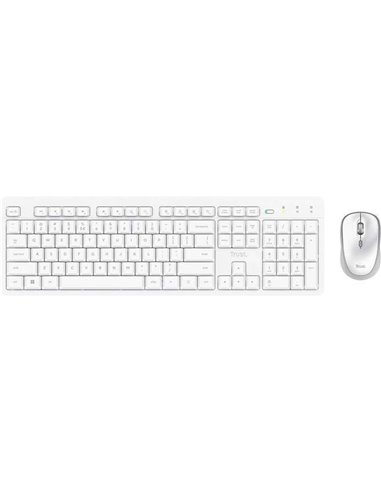 Trust Ody II Pack Teclado y Ratón Inalámbricos Blanco