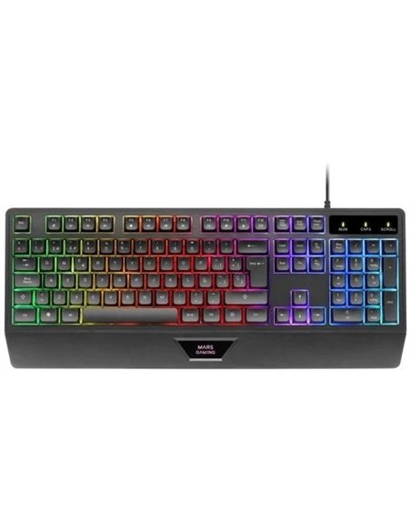 Mars Gaming MCP124 Combo 3en1 Teclado LED RGB + Ratón RGB 3200 DPI + Alfombrilla Negro