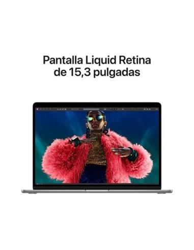 Apple MacBook Air Apple M3/ 8GB/ 256GB SSD/ GPU 10 Núcleos/ 15.3" Gris Espacial