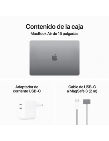 Apple MacBook Air Apple M3/ 8GB/ 256GB SSD/ GPU 10 Núcleos/ 15.3" Gris Espacial