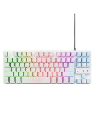 Trust GXT 794W Pack Gaming Teclado TKL RGB Blanco + Ratón Inalámbrico RGB Blanco + Alfombrilla Negra
