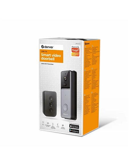 Denver VDB-216MK2 Videoportero con función Wi-Fi (compatible con Tuya) y Timbre Interior