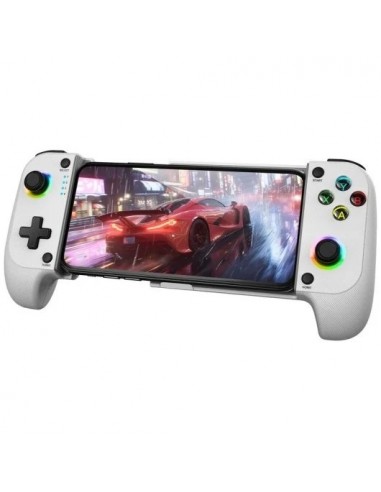 Mars Gaming MGPX Gamepad Vibración Dual Función Turbo Bluetooth 5.0 RGB Blanco para Android e IOS
