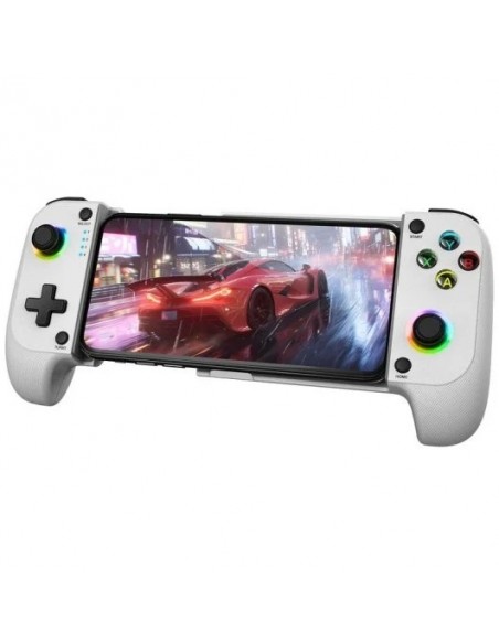 Mars Gaming MGPX Gamepad Vibración Dual Función Turbo Bluetooth 5.0 RGB Blanco para Android e IOS
