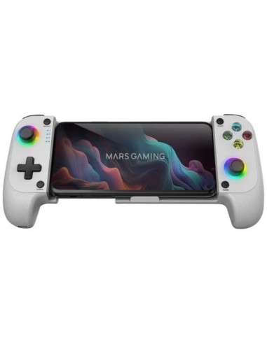 Mars Gaming MGPX Gamepad Vibración Dual Función Turbo Bluetooth 5.0 RGB Blanco para Android e IOS