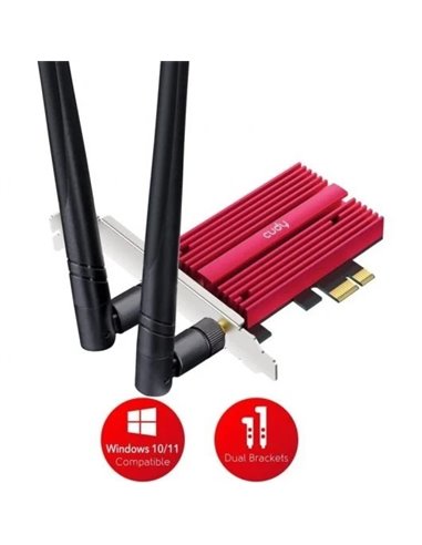 Cudy WE3000S Tarjeta de Red AX5400 Tri-Banda Wi-Fi 6E PCI Express
