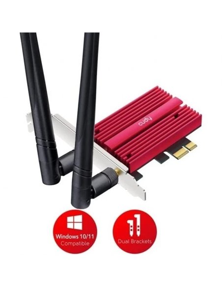 Cudy WE3000S Tarjeta de Red AX5400 Tri-Banda Wi-Fi 6E PCI Express