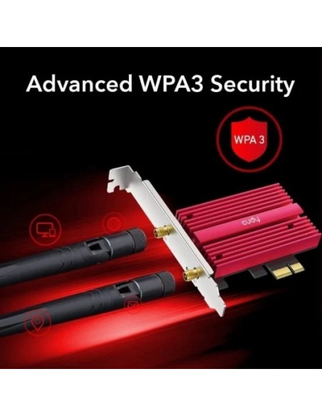Cudy WE3000S Tarjeta de Red AX5400 Tri-Banda Wi-Fi 6E PCI Express