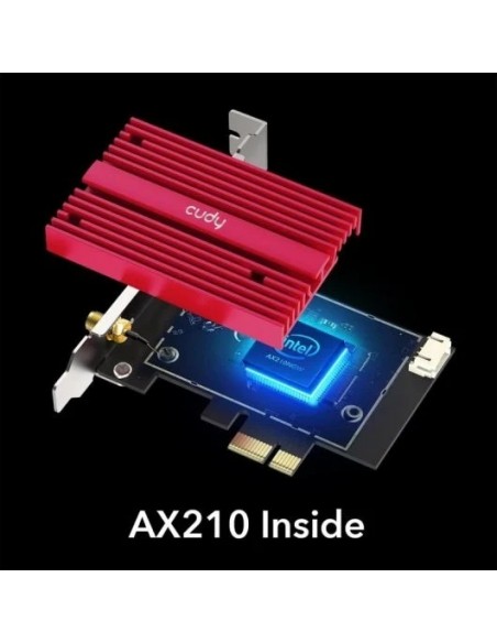 Cudy WE3000S Tarjeta de Red AX5400 Tri-Banda Wi-Fi 6E PCI Express