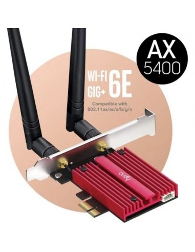 Cudy WE3000S Tarjeta de Red AX5400 Tri-Banda Wi-Fi 6E PCI Express
