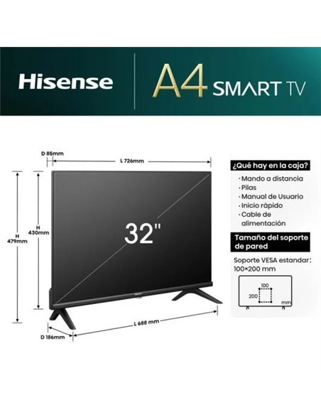 Hisense 32A4N 32" LED HD Televisor