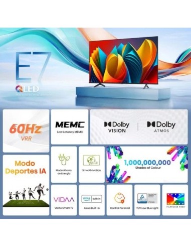 Hisense 75E7NQ 75" QLED UltraHD 4K HDR10 Televisor