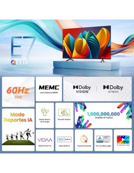 Hisense 75E7NQ 75" QLED UltraHD 4K HDR10 Televisor