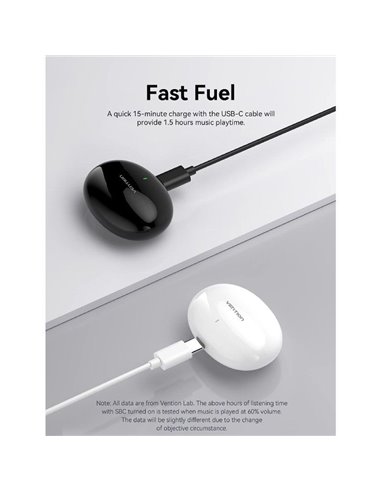 Vention NBFB0 Auriculares Bluetooth con Estuche de Carga Negros
