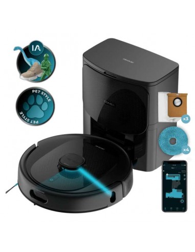 Cecotec Conga 9990 AI Spin Revolution Ultra Power Home Robot Aspirador con Base de Autovaciado