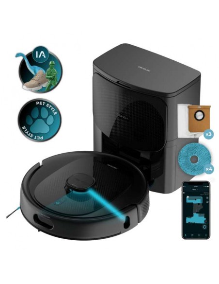 Cecotec Conga 9990 AI Spin Revolution Ultra Power Home Robot Aspirador con Base de Autovaciado