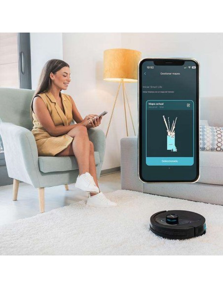 Cecotec Conga 7490 Ultimate Genesis Robot Aspirador con Tecnología de Navegación Láser. Limpieza 4en1