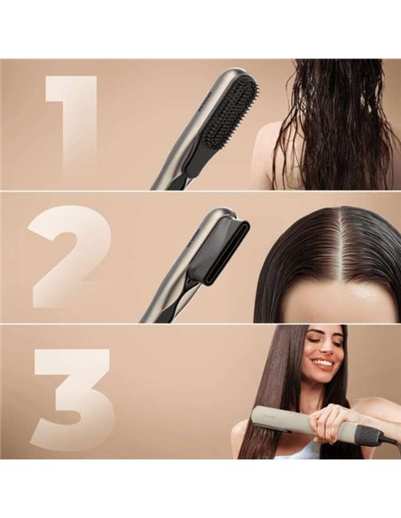 Cecotec RitualCare Air Lisse 2en1 Champagne Secador Plancha de pelo con aire con 2 cabezales