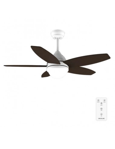 Cecotec EnergySilence Aero 4200 White&DarkWood Ventilador de Techo 53W Luz LED con Mando