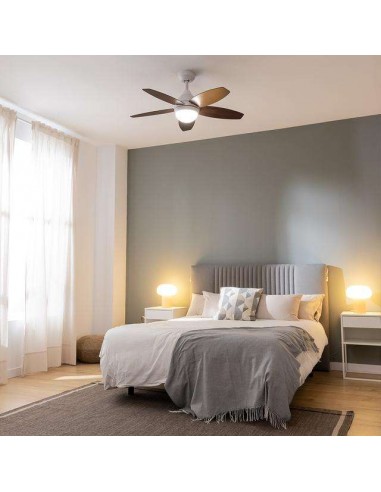 Cecotec EnergySilence Aero 4200 White&DarkWood Ventilador de Techo 53W Luz LED con Mando
