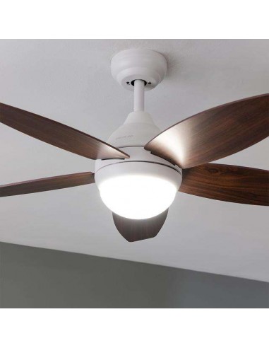 Cecotec EnergySilence Aero 4200 White&DarkWood Ventilador de Techo 53W Luz LED con Mando