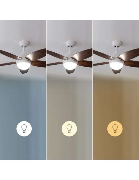 Cecotec EnergySilence Aero 4200 White&DarkWood Ventilador de Techo 53W Luz LED con Mando