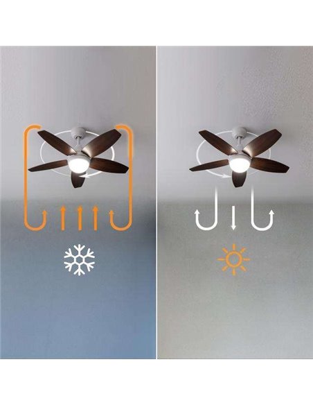 Cecotec EnergySilence Aero 4200 White&DarkWood Ventilador de Techo 53W Luz LED con Mando