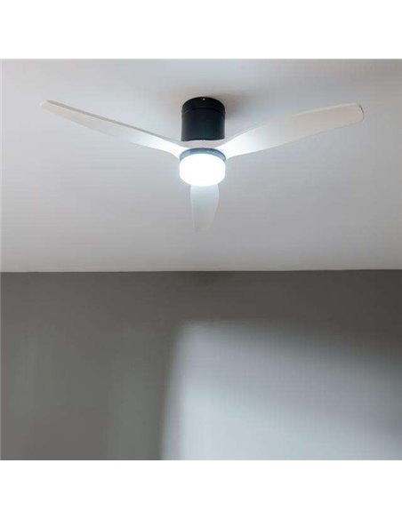 Cecotec EnergySilence Aero 5600 Aqua Black&White Connected Ventilador de Techo 40W Luz Bombilla Mando / WiFi