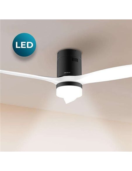 Cecotec EnergySilence Aero 5600 Aqua Black&White Connected Ventilador de Techo 40W Luz Bombilla Mando / WiFi
